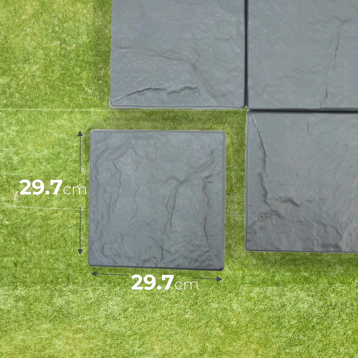 DIVCHI Garden Stepping Stones Stomp Garden Tiles Stepping Plastic Hard Wearing Durable (Pack Of 4)