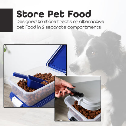 3-Pc Airtight Pet Food Storage Container With Plastic Measuring Scoop And Wheels