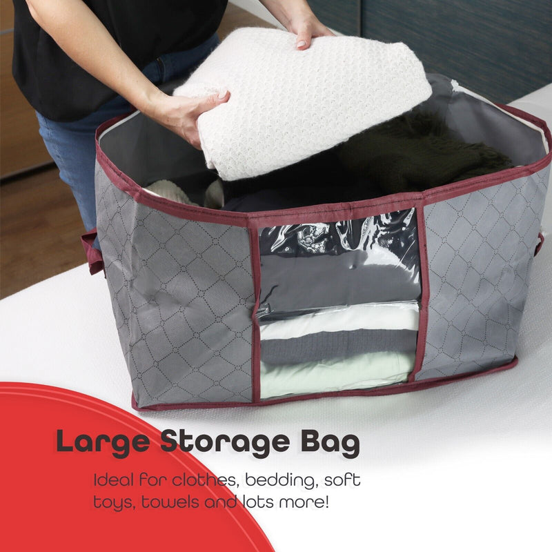 90L 3 PACK CLOTHES STORAGE BAGS EASY TO ASSEBLE SAVES PLENTY OF WARDROP SPACE