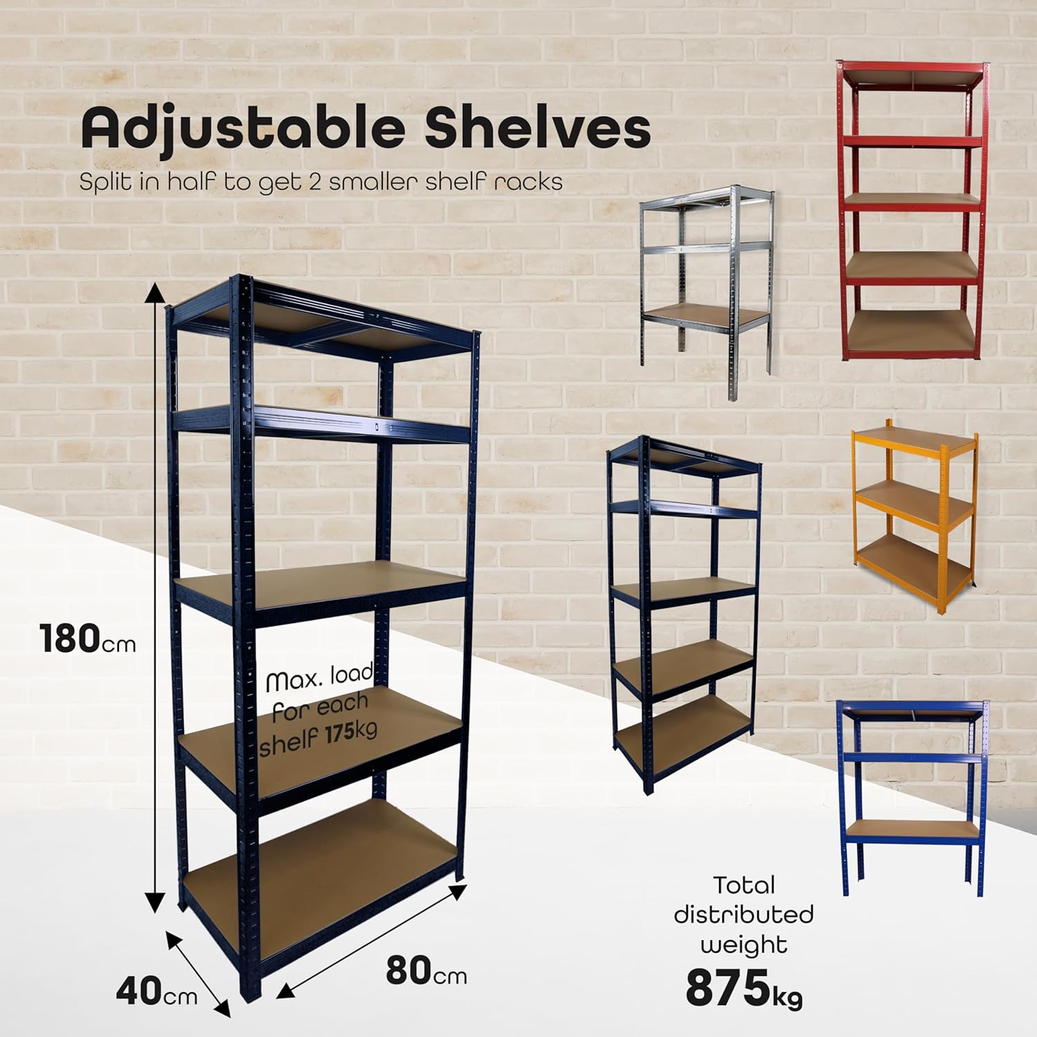 5-Tier Shelving Unit Free Standing Boltless Rack For Home | Office | Warehouse - DIVCHI