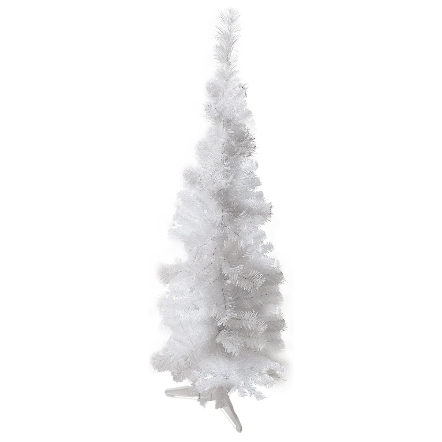 White artificial Christmas tree on a white background