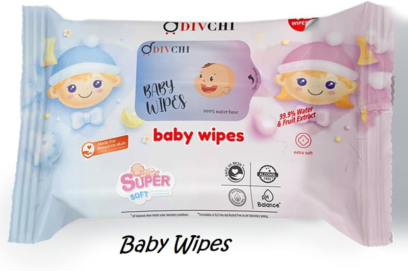 Baby Wipes Multipack | 360 Wipes (5 Packs of 72 each) | 99.9% Super Soft Wipes
