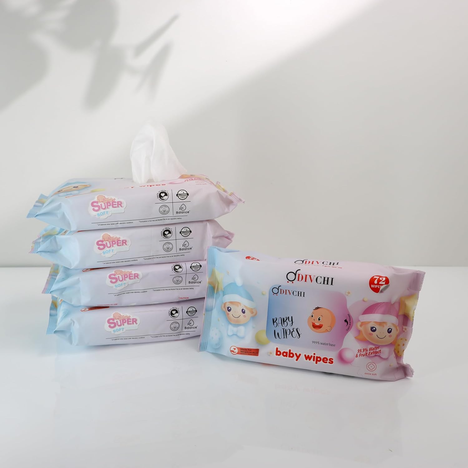 Baby Wipes Multipack 360 Wipes (5 Packs of 72 each) 99.9 Super So