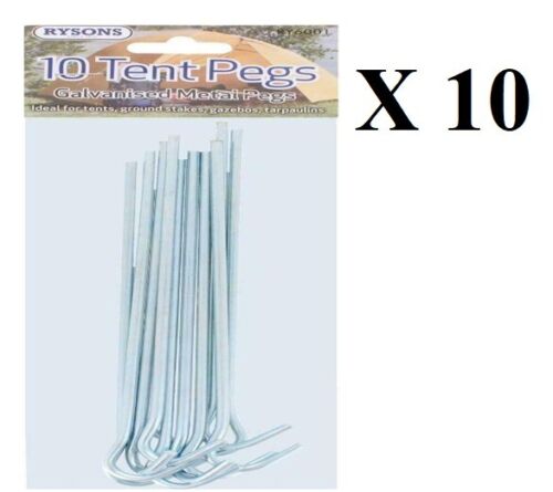 Metal Tent Pegs For Camping Gazebo Ground Sheet New Galvanized 10x20x30x40x50x100 - DIVCHI