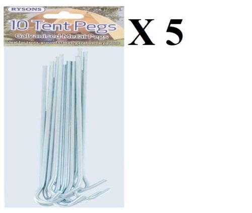 Metal Tent Pegs For Camping Gazebo Ground Sheet New Galvanized 10x20x30x40x50x100 - DIVCHI