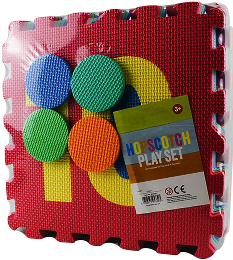 DIVCHI Hopscotch Play Set - Soft Foam Interlocking Play Mat Puzzle Jigsaw with Number 0 to 9 Pop-Out, SGS, TUV, Reach Safety Tested, Non-Toxic, Odorless - Divchi