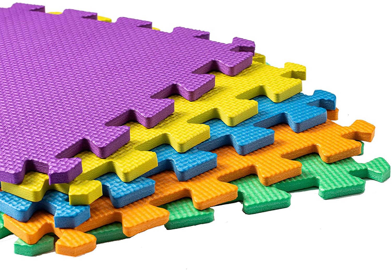 DIVCHI Foam Play Mat - Non-Toxic Extra Thick 9 Piece Children Play & Exercise Mat - Comfortable Cushiony Foam Floor Puzzle Mat, 6 Vibrant Colors for Kids & Toddlers - Divchi
