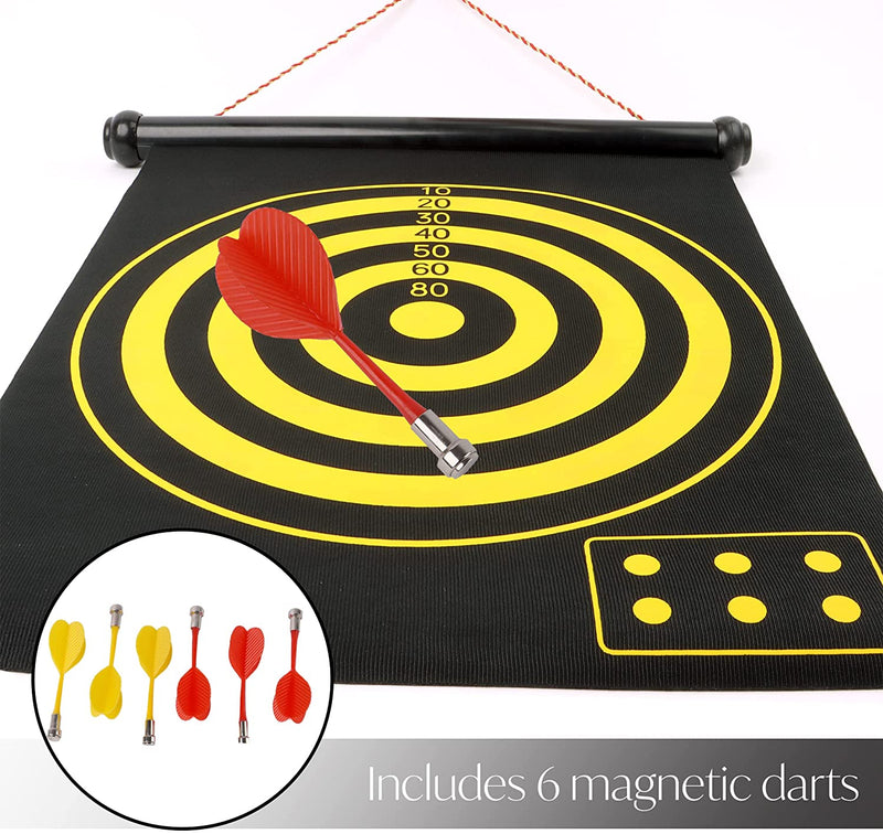 DIVCHI 43 CM Magnetic Dart Board Set, Safe Dart Game for Kids, Best Boy Toys Gift Indoor Outdoor Game with Darts, Double Sided Large Size Dartboard