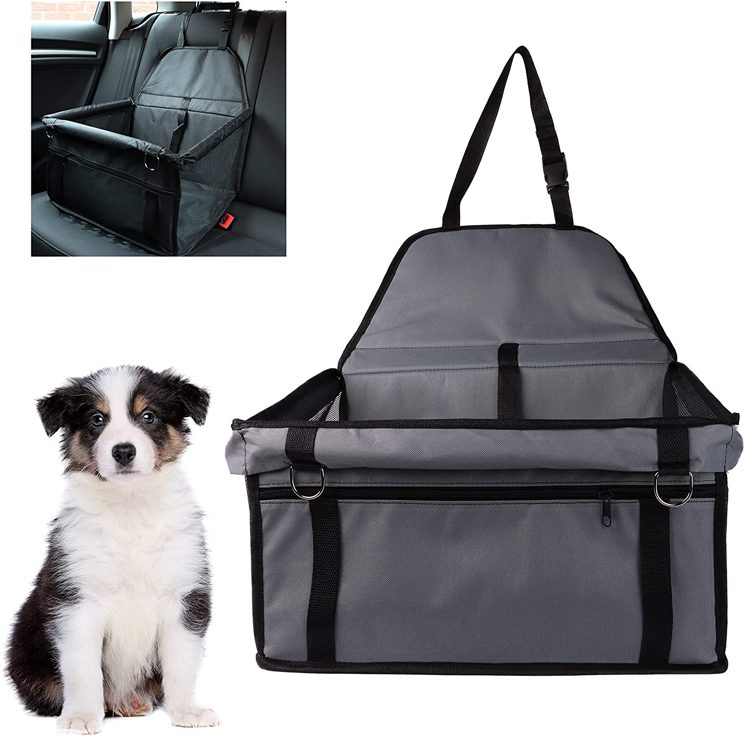 DIVCHI Pet Car Booster Seat for Travel Carrier Cage, Portable and Breathable Bag with Seat Belt, Puppy Carrier Safety Stable Folding Soft Washable Travel Bags for Dogs Cats - DIVCHI