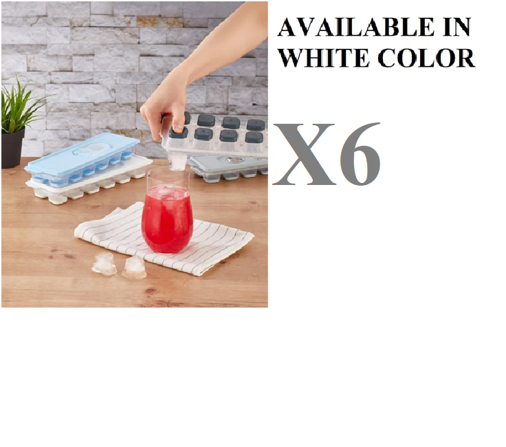 DIVCHI Random Colour 4 Pack Ice Cube Trays with Clear Removable Lid Easy Release, LFGB Certified and BPA Free Silicone Ice Cube Moulds for Freezer,Baby Food,Water,Other Drink - DIVCHI