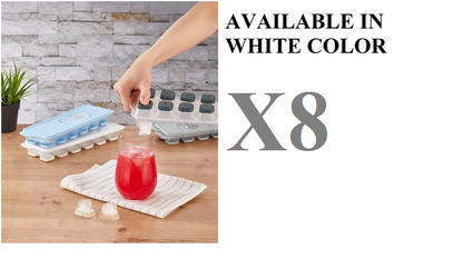 DIVCHI Random Colour 4 Pack Ice Cube Trays with Clear Removable Lid Easy Release, LFGB Certified and BPA Free Silicone Ice Cube Moulds for Freezer,Baby Food,Water,Other Drink