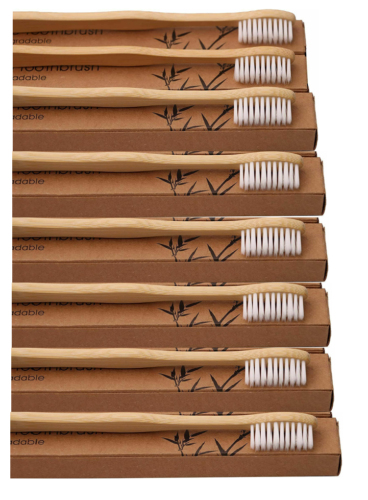 DIVCHI Bamboo Toothbrush, Wooden Toothbrushes, Biodegradable Eco Friendly Brush