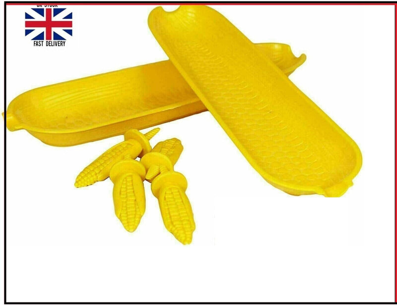 CORN ON THE COB SKEWERS TWIN PACK HOLDERS AND TRAY