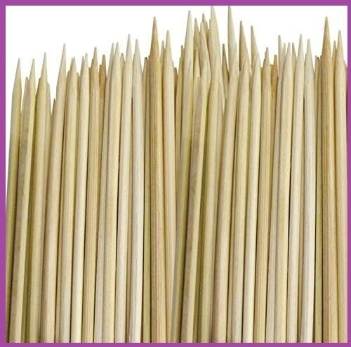 100 Carded Skewers In Bamboo Size (250mm)