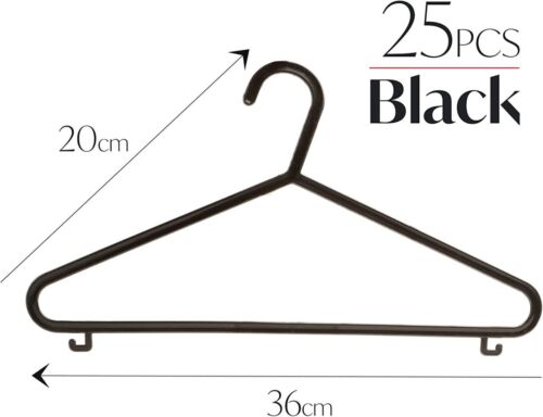 25/50XAdult Plastic Coat Hanger Cloth Strong Plastic & Non Slip Heavy Duty Hanger