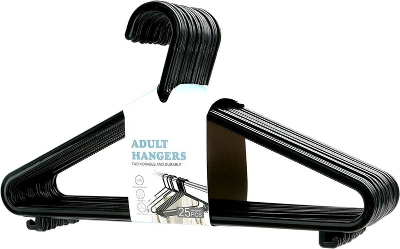 25/50XAdult Plastic Coat Hanger Cloth Strong Plastic & Non Slip Heavy –  DIVCHI