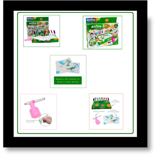 Dinosaur Air Flow Pens Playset in Hanging Box Kreative Kids Dinosaur Air Flow Pens - DIVCHI