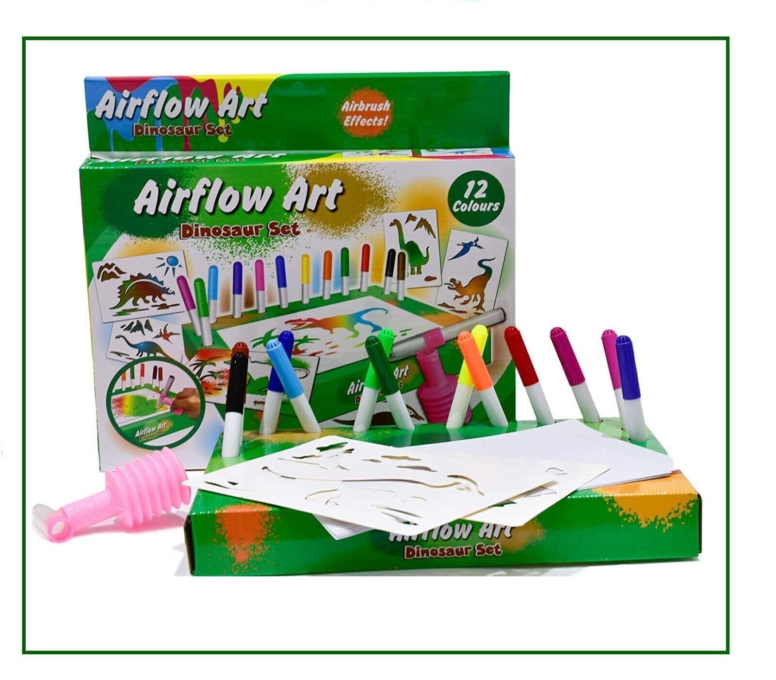Dinosaur Air Flow Pens Playset in Hanging Box Kreative Kids Dinosaur Air Flow Pens - DIVCHI