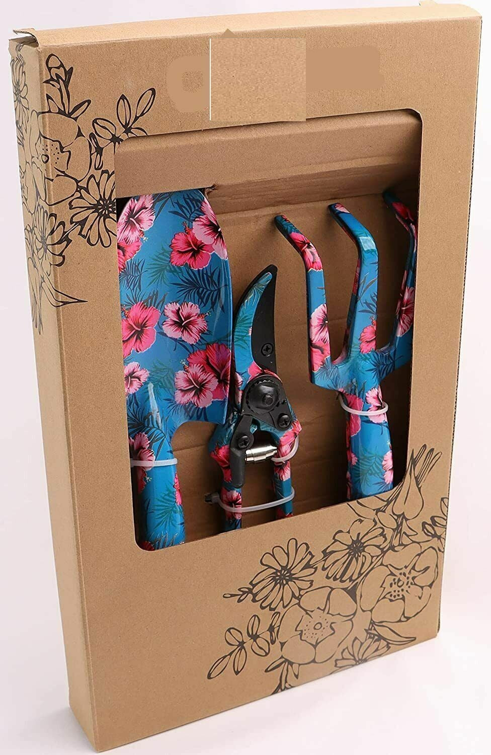 4-Piece Floral Garden Tool Set – Trowel, Cultivator, Pruning Shear & Gloves | Ergonomic Handles, Rust-Resistant Steel | Gardening Gift Set – 5 Colours - DIVCHI