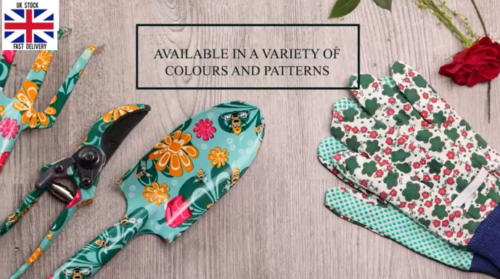 4-Piece Floral Garden Tool Set – Trowel, Cultivator, Pruning Shear & Gloves | Ergonomic Handles, Rust-Resistant Steel | Gardening Gift Set – 5 Colours - DIVCHI