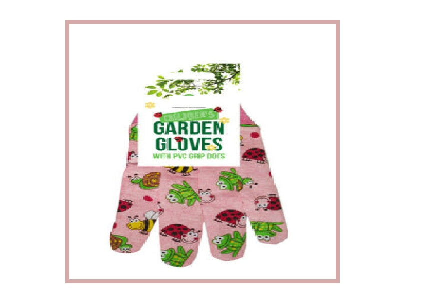 Gardening Non Slip Gloves PVC Dots Children's Kids Boys & Girls Outdoor Activity - DIVCHI