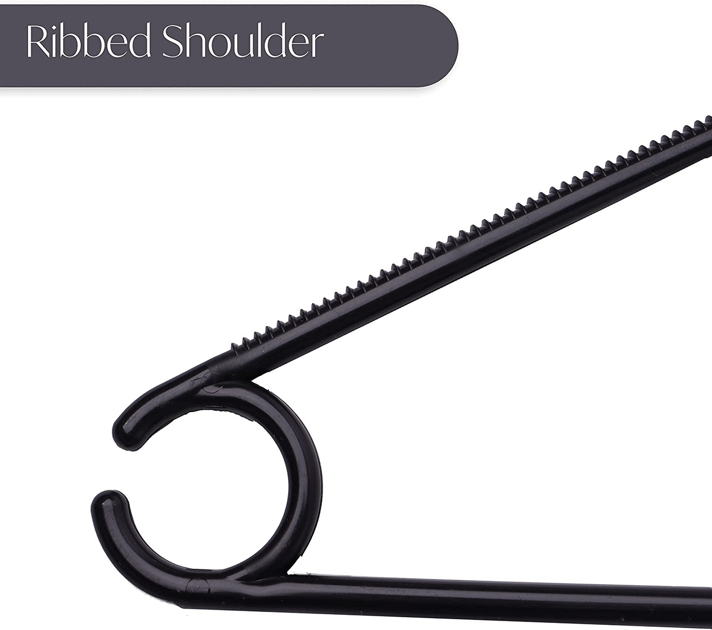 Black 360° Swivel Hooks Coat Hangers for wardrobes with non slip heavy duty durable space-saving Design - Ideal for all Adult Clothes