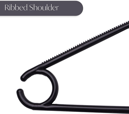 Black 360° Swivel Hooks Coat Hangers for wardrobes with non slip heavy duty durable space-saving Design - Ideal for all Adult Clothes