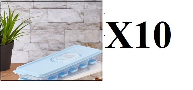 DIVCHI Random Colour 4 Pack Ice Cube Trays with Clear Removable Lid Easy Release, LFGB Certified and BPA Free Silicone Ice Cube Moulds for Freezer,Baby Food,Water,Other Drink