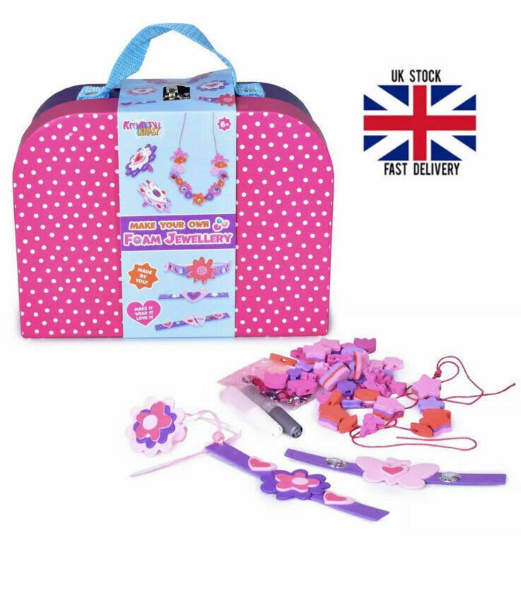 Make Your Own Foam Jewellery with Carry Case Suitable for ages 6+ DIVCHI