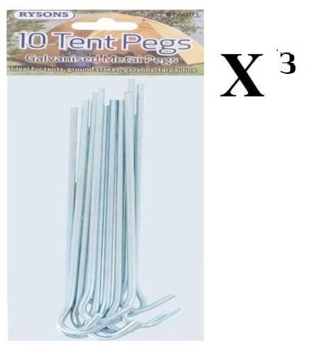 Metal Tent Pegs For Camping Gazebo Ground Sheet New Galvanized 10x20x30x40x50x100 - DIVCHI