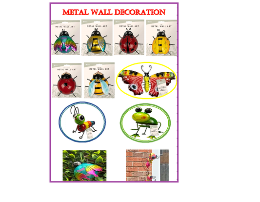 Multi-Color Insect Painted Metallic Indoor/Outdoor Wall Art Decoration - DIVCHI