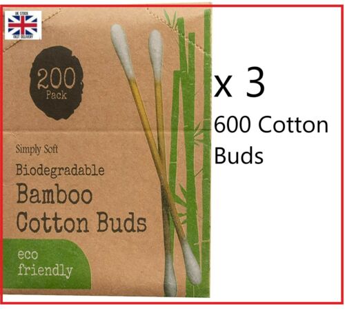 Bamboo Cotton Buds Wood Natural Biodegradable Eco Friendly Swabs Ear Buds