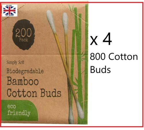 Bamboo Cotton Buds Wood Natural Biodegradable Eco Friendly Swabs Ear Buds