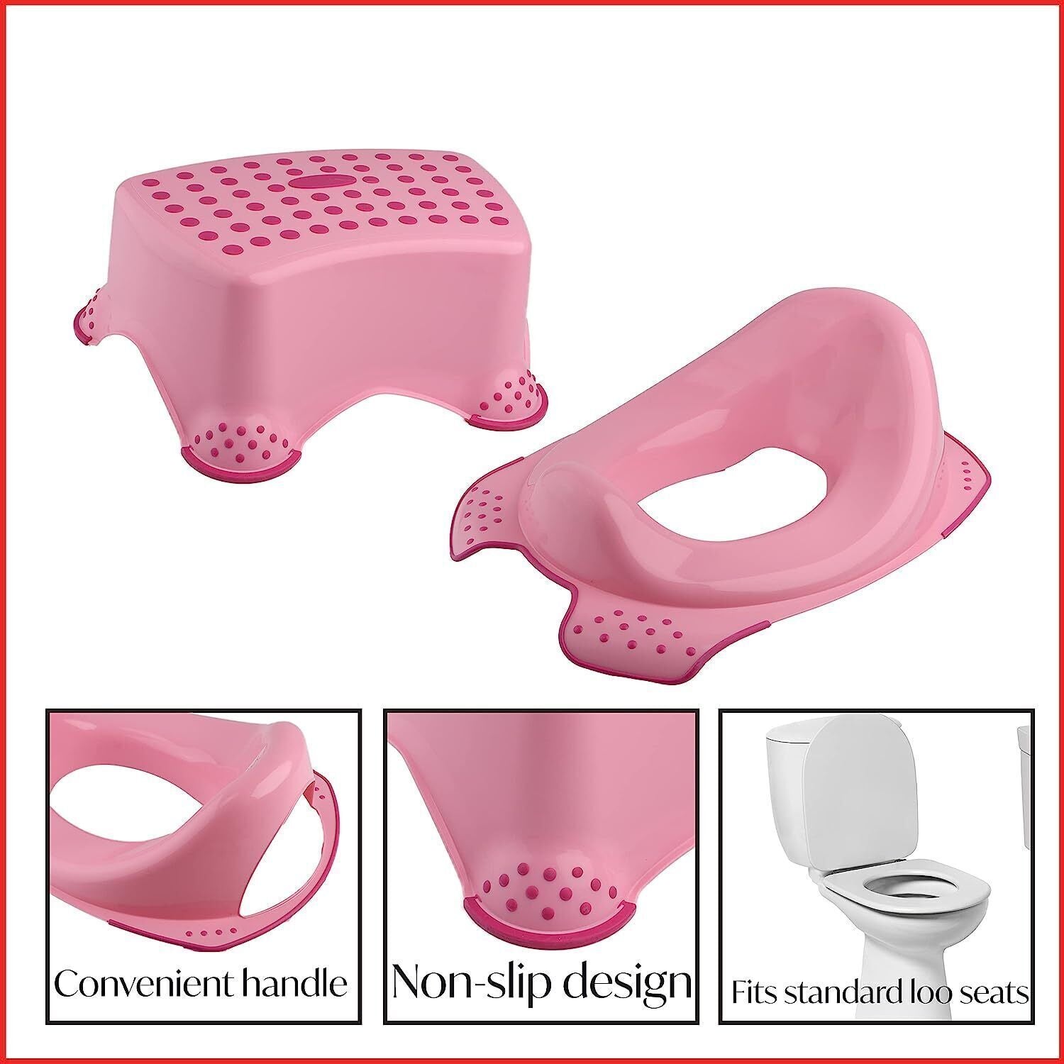 Toilet Training Kids Non Slip Up Step Stool Unisex for Safe Toddler Loo Potty Tr - DIVCHI