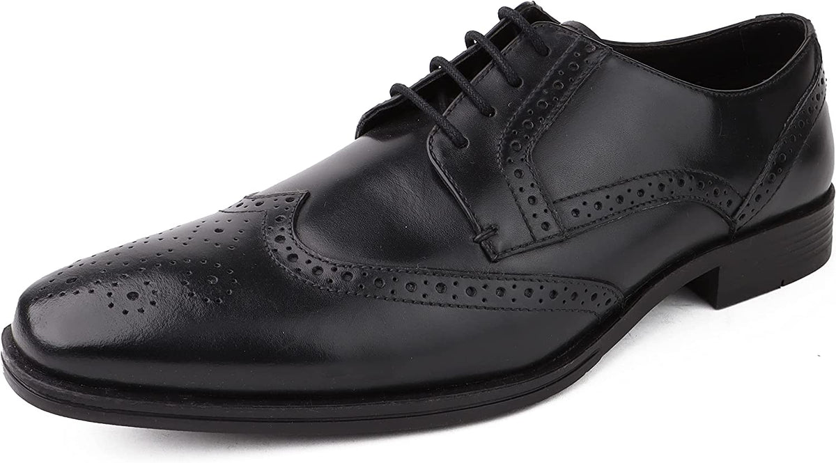 Classic Oxford Dress Shoes for Men Business Formal Brogues Derby Lace Up Shoes - DIVCHI