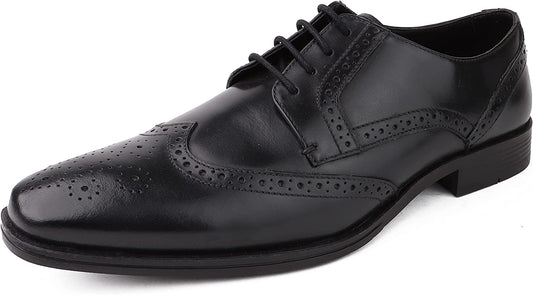 Classic Oxford Dress Shoes for Men Business Formal Brogues Derby Lace Up Shoes - DIVCHI