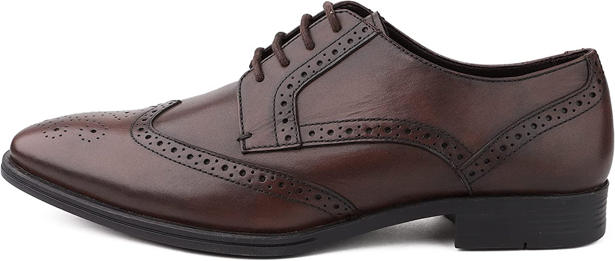 Classic Oxford Dress Shoes for Men Business Formal Brogues Derby Lace Up Shoes - DIVCHI