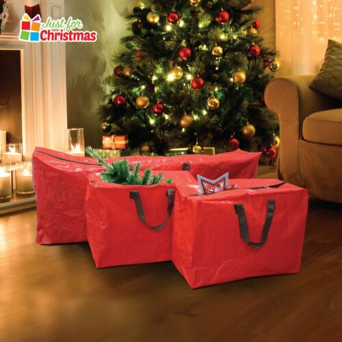 DIVCHI 3-piece red Christmas tree and decoration storage bag set