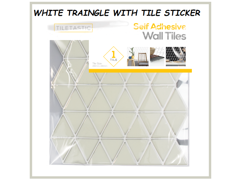 White Triangle Wall Tile Tastic Sticker kitchen Bathroom DIY Decor For Self Adhesive