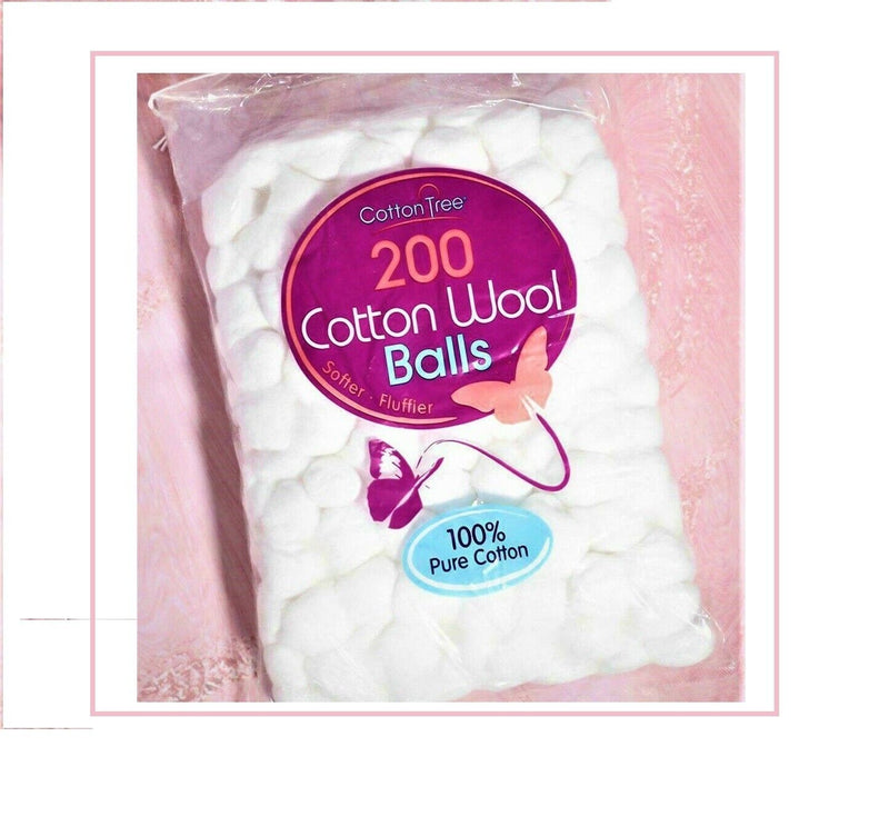 200 Cotton Wool Balls Make Up Nail Polish Varnish Remover Cleaning Absorbent.