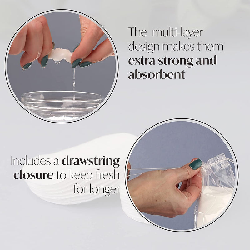 DIVCHI Oval Cotton Pads 60 Pack for Face Makeup Remover Pads, Hypo