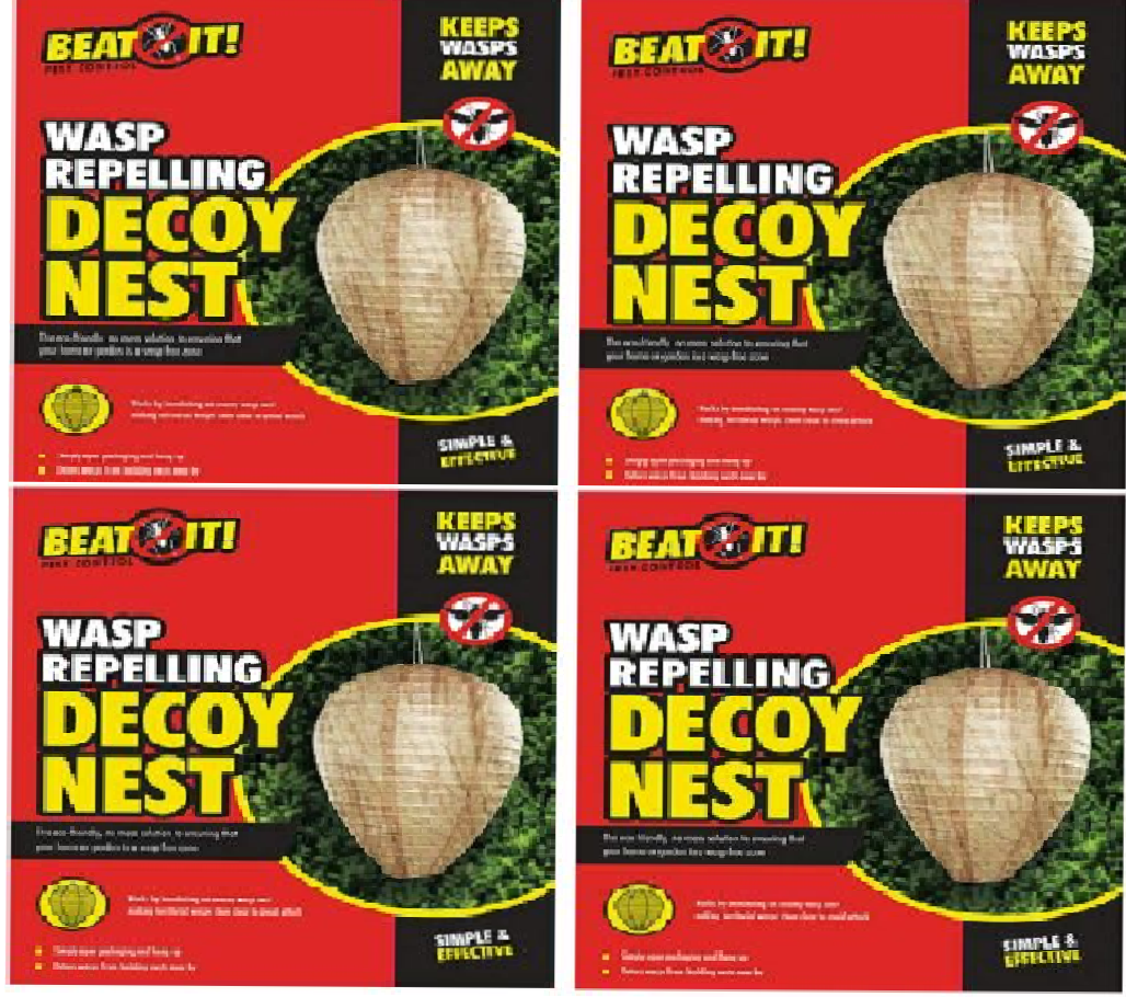 DECOY NEST Paper Wasp Simulated Wasp Deterrent Hanging- BEAT IT - DIVCHI