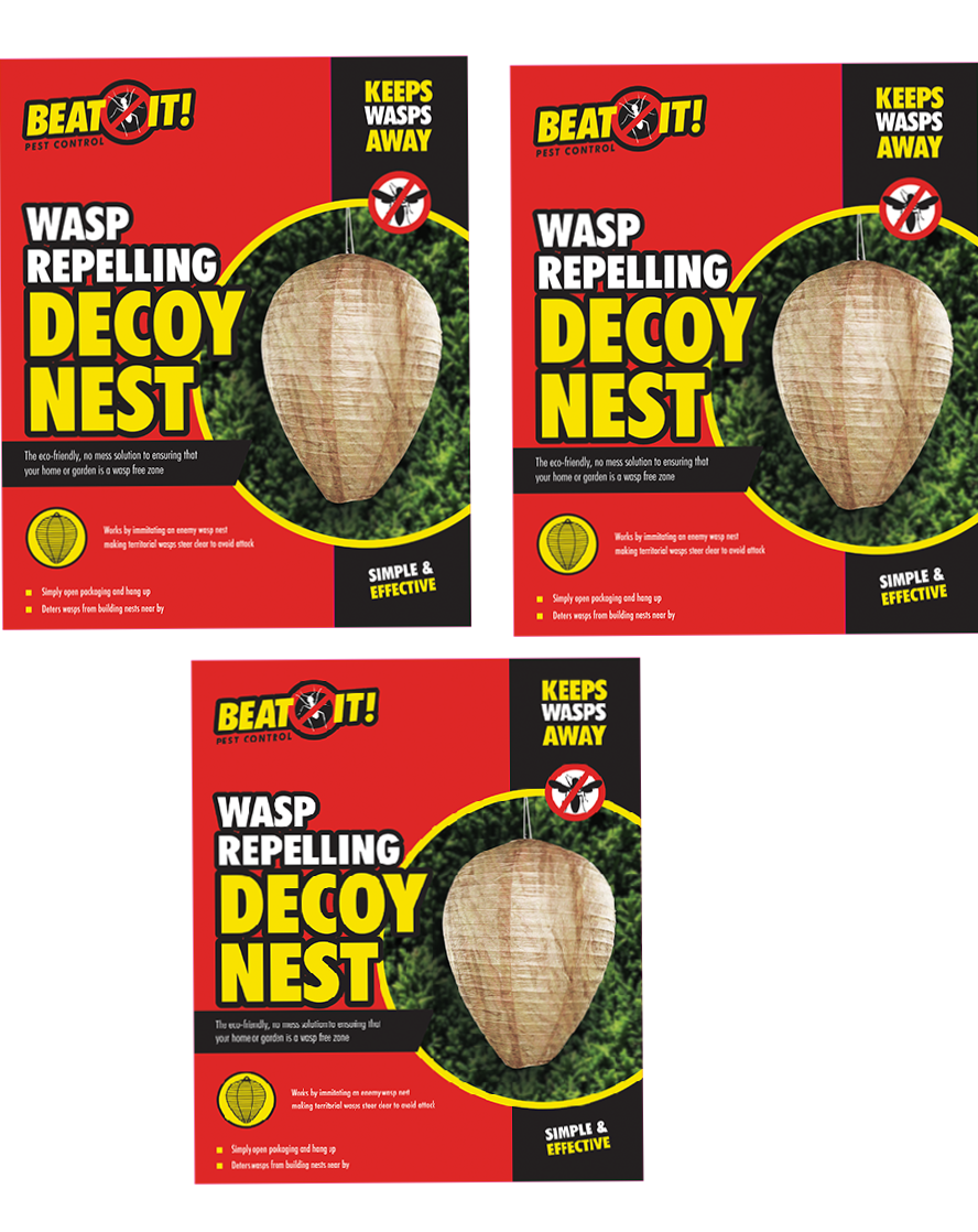 DECOY NEST Paper Wasp Simulated Wasp Deterrent Hanging- BEAT IT - DIVCHI