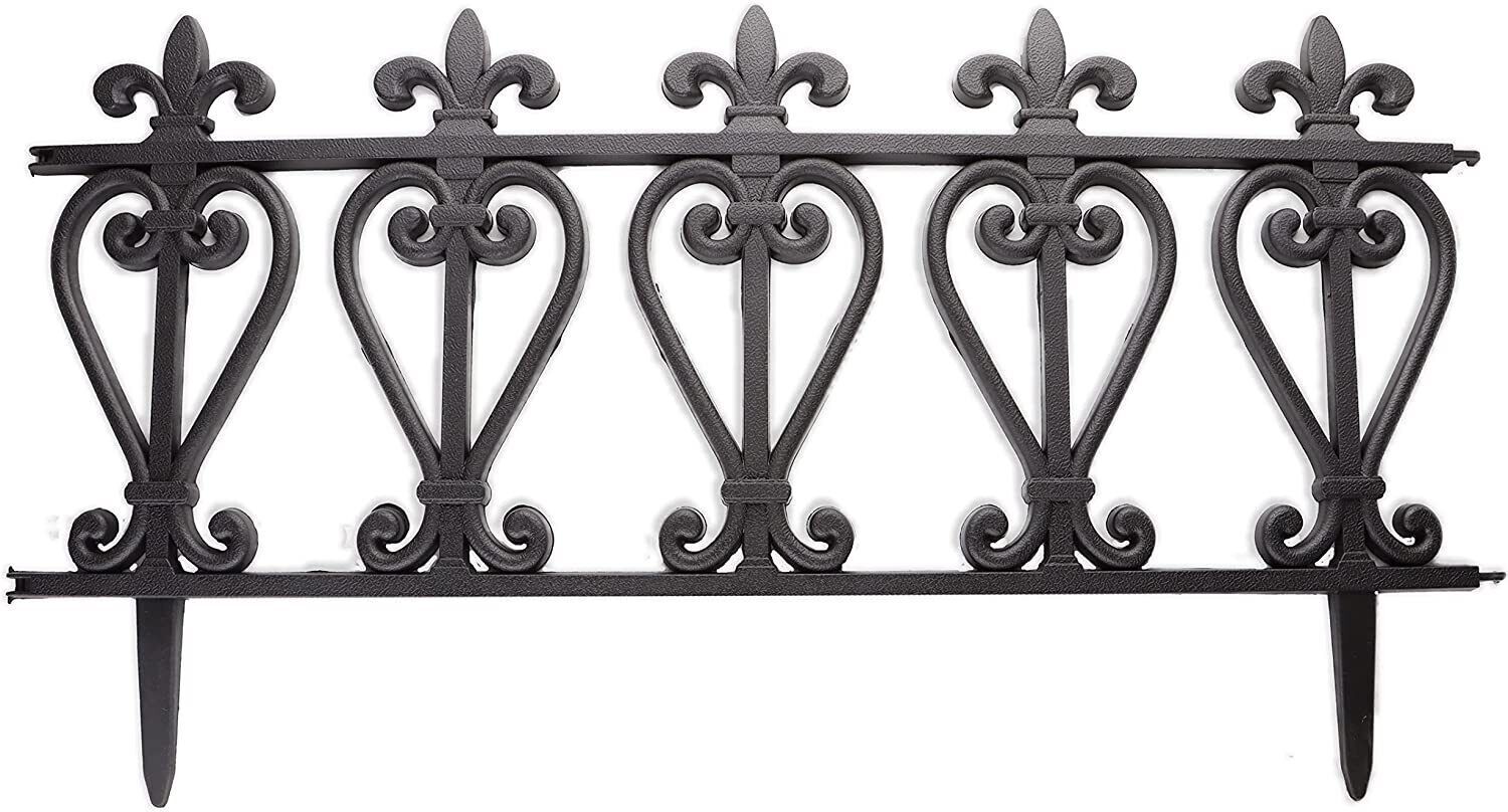 DIVCHI 4Pac Plastic Interlocking Balmoral Lawn Edging Bronze Garden Border Fence - DIVCHI