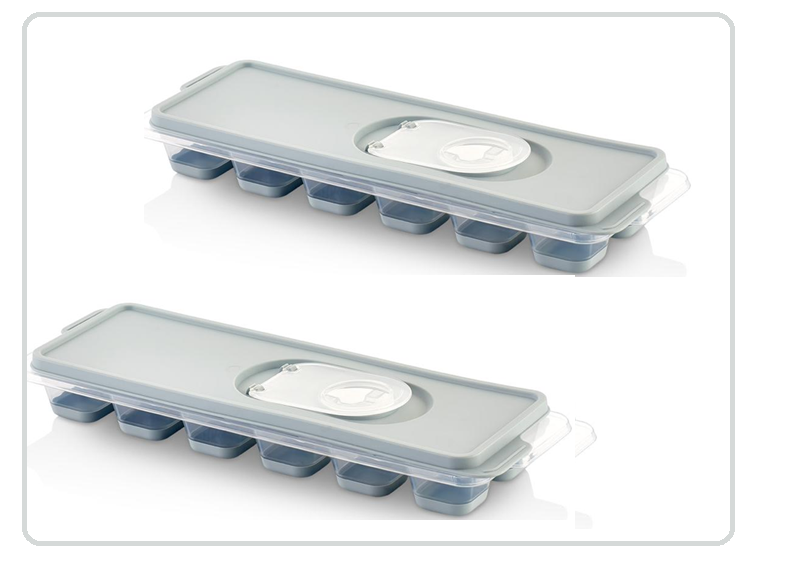 DIVCHI Random Colour 4 Pack Ice Cube Trays with Clear Removable Lid Easy Release, LFGB Certified and BPA Free Silicone Ice Cube Moulds for Freezer,Baby Food,Water,Other Drink - DIVCHI