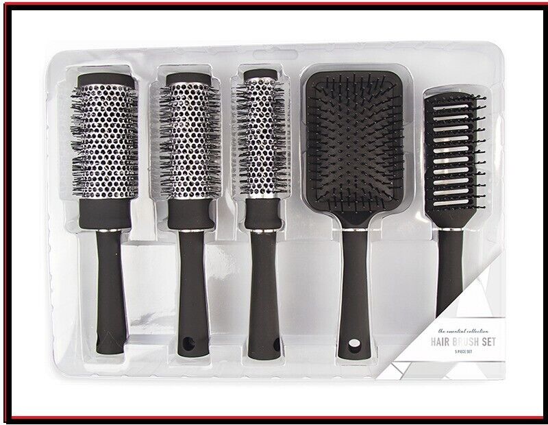 DIVCHI Professional 5 Piece Hair Care Kit Gift Set features Vent Brush Paddle Brush Large Medium & Small Barrel Brush