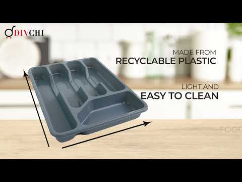 Cutlery Tray 5 Compartment PlasticnKitchen Drawer Organiser Rack Utensils Spoons