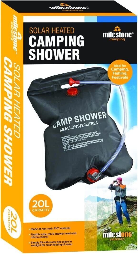 Milestone 20 Litres Camping Solar Shower -Black Item information Condition: New