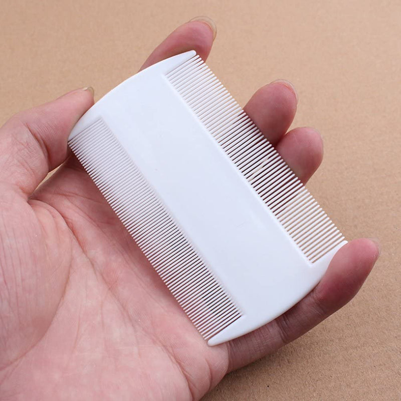 White Durable Double Sided Nit Combs or Head Lice Detection Comb Kids