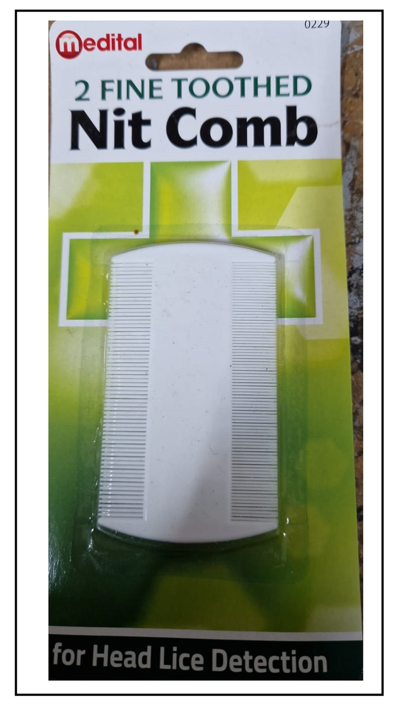 White Durable Double Sided Nit Combs or Head Lice Detection Comb Kids